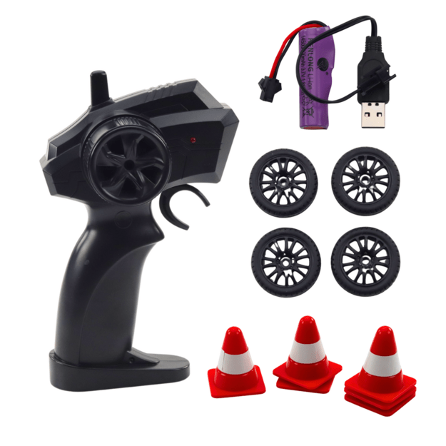 Drift Sports Car Interchangeable Wheels Remote Controlled RC 4WD Police 3