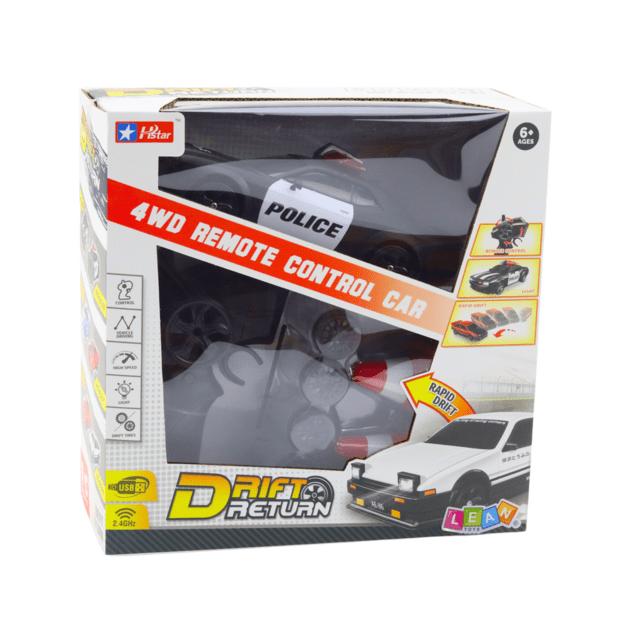 Drift Sports Car Interchangeable Wheels Remote Controlled RC 4WD Police 4