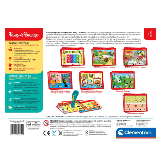 Talking Pen 500 Questions Letters and Words Learn While Having Fun Polish Language Clementoni 50780
