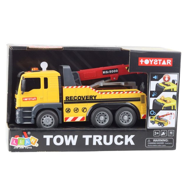 Construction Truck with Adjustable Crane Lights and Sounds Yellow 2