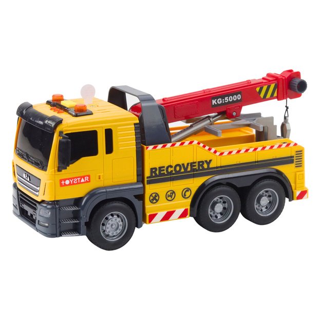 Construction Truck with Adjustable Crane Lights and Sounds Yellow 1