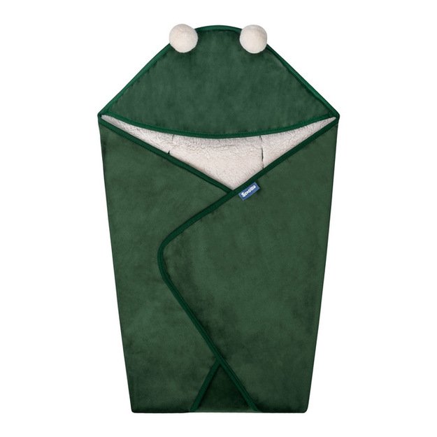 CARRY COT SWADDLE PLUSH BLANKET RAM 75X75 GREEN