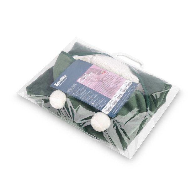 CARRY COT SWADDLE PLUSH BLANKET RAM 75X75 GREEN 4