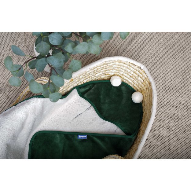 CARRY COT SWADDLE PLUSH BLANKET RAM 75X75 GREEN 5