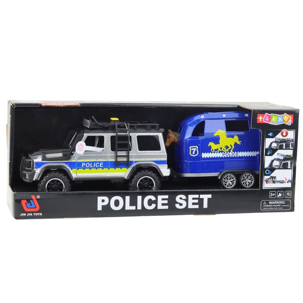 Police Off-Road Vehicle with Horse Trailer, Lights and Sounds 4