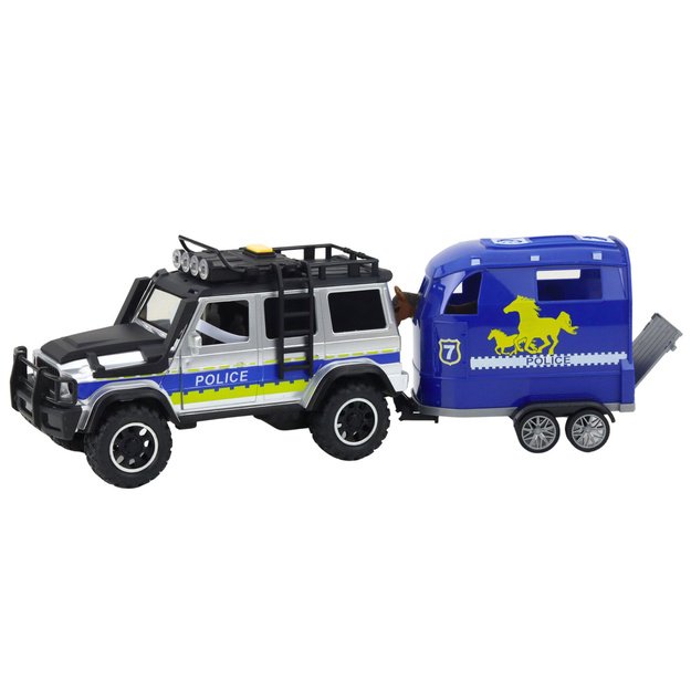 Police Off-Road Vehicle with Horse Trailer, Lights and Sounds 1