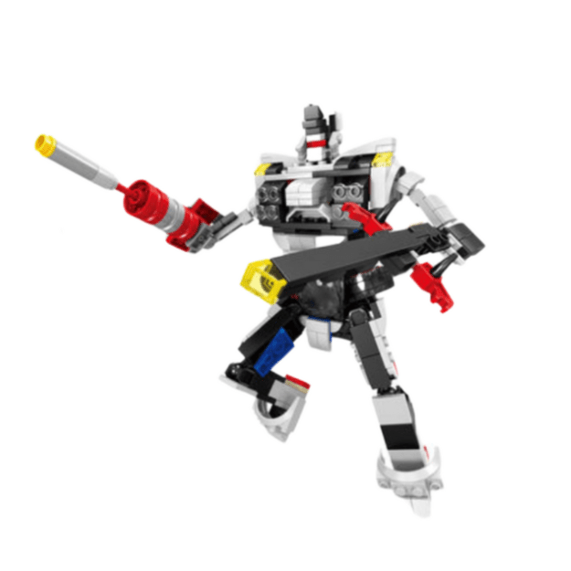 Construction Blocks Sports Car Racer Robot 2in1 White 341 pcs. 1