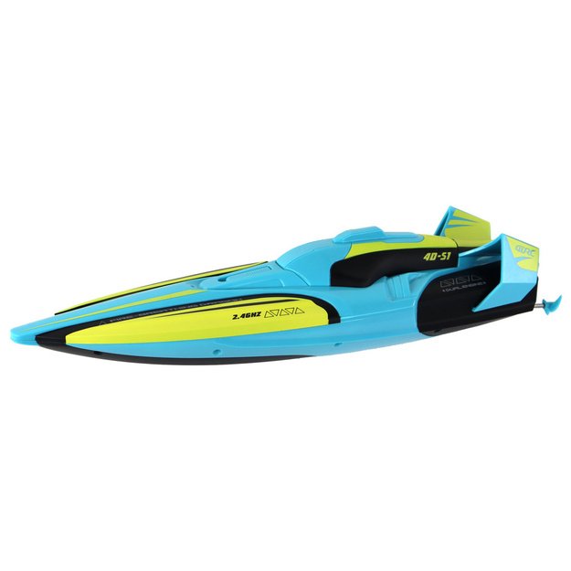 RC Water Boat 2.4G Yellow-Turquoise Waterproof Remote Control 1