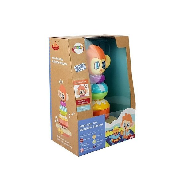 Mokomoji beždžionių piramidė su garsais, mokymasis skaičių 12