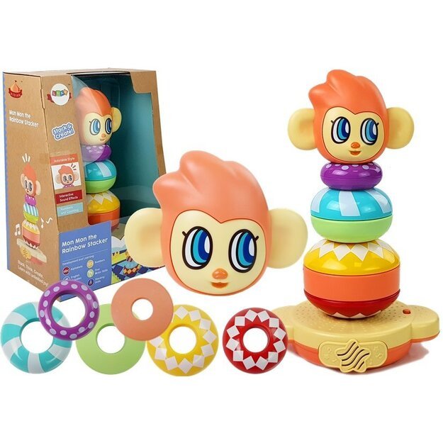 Mokomoji beždžionių piramidė su garsais, mokymasis skaičių