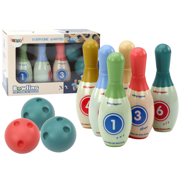 Arcade Game Set of 6 Colorful Bowling Pins