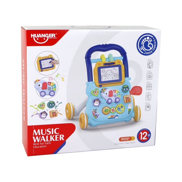 Blue Interactive Push Walker Walker With Educational Board 6