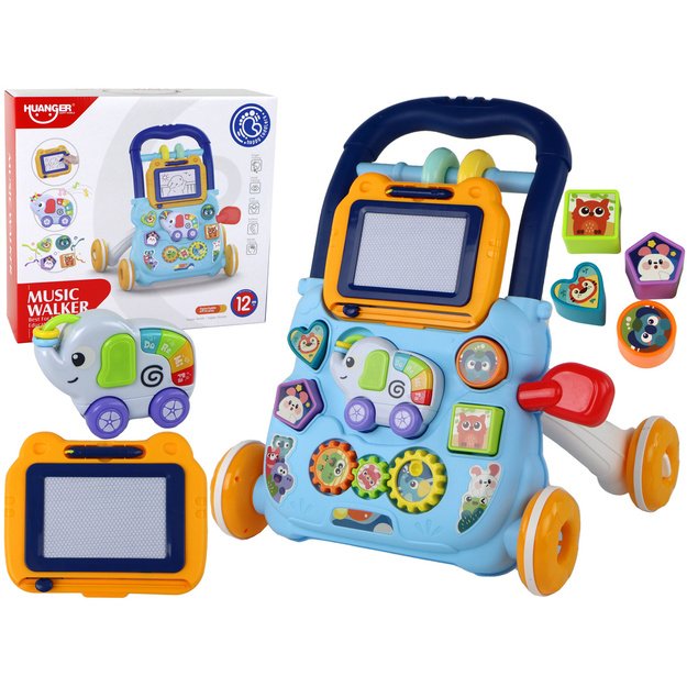 Blue Interactive Push Walker Walker With Educational Board