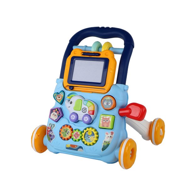 Blue Interactive Push Walker Walker With Educational Board 1