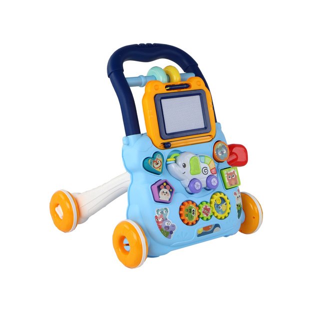 Blue Interactive Push Walker Walker With Educational Board 2