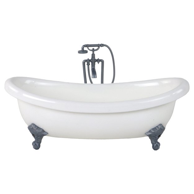 Vaikų lėlė Ilgi šviesūs plaukai Mėlynas chalatas Vonia Vonios kambarys 10