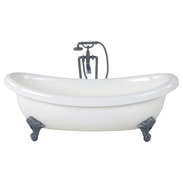 Vaikų lėlė Ilgi šviesūs plaukai Mėlynas chalatas Vonia Vonios kambarys 4