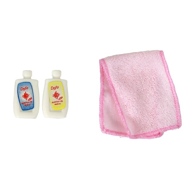 Vaikų lėlė Ilgi šviesūs plaukai Mėlynas chalatas Vonia Vonios kambarys 8