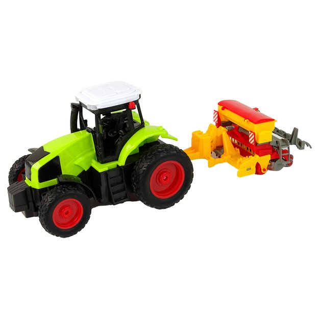 Žemės ūkio transporto priemonė Traktorius su presu R/C 1:16 Žalias 1