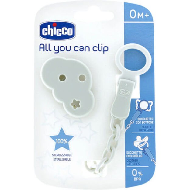 GRANDINĖLĖ ČIULPTUKUI SU DEBESĖLIO FORMOS GRANDINE – PILKA