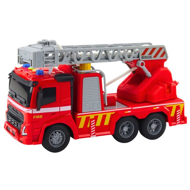 Fire Truck Fire Department Ladder Lights Sounds Water Spray 1:16 1