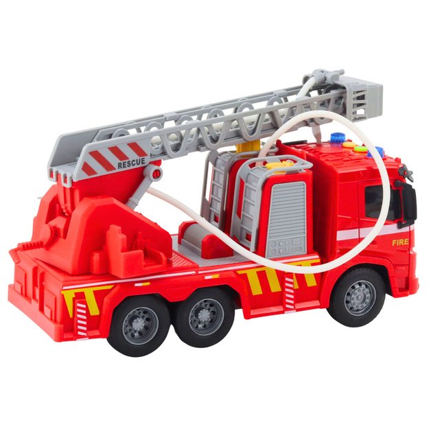Fire Truck Fire Department Ladder Lights Sounds Water Spray 1:16 3