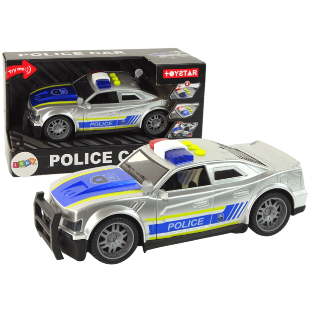 Automobilis Policija 1:14 Šviesos garsai Sidabrinis