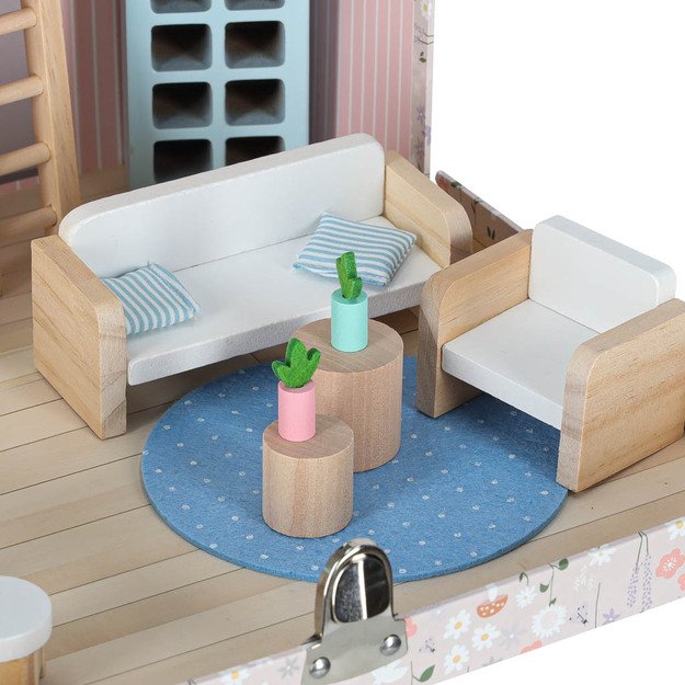 LĖLIŲ NAMELIS LAGAMINE SU BALDAIS – MAŽAS BUTAS 5