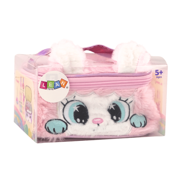 Beauty Set Plush Cosmetic Bag Kitty Nail Polish Lipsticks 3