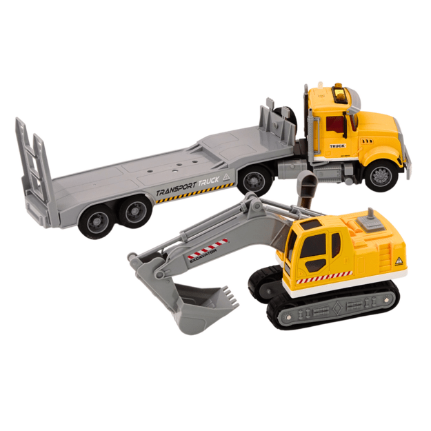 Lora Sunkvežimis Vikšrinis ekskavatorius Šviesos Garsai Vairuoti Geltonas 5
