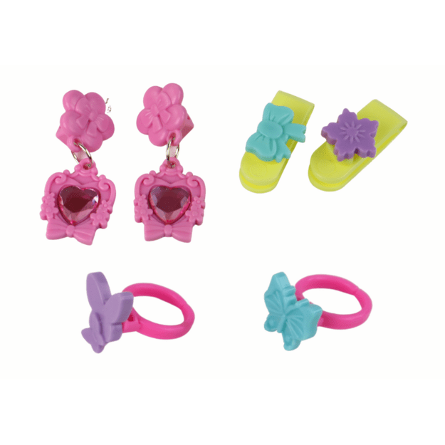 Set of beauty cosmetics for make-up doing nails in a pink case 3