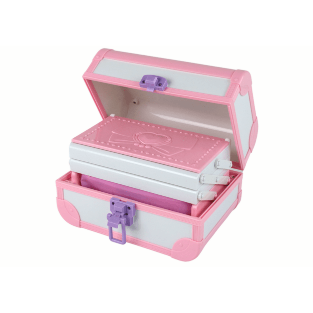 Set of beauty cosmetics for make-up doing nails in a pink case 2