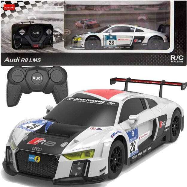 Automobilis R/C 1:24 Nuotoliniu būdu valdomas sportinis AUDI R8 LMS White