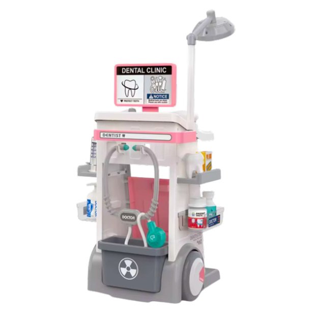 Doctor Dentist Set Medical Cart Lights Pink 26 pcs. 3