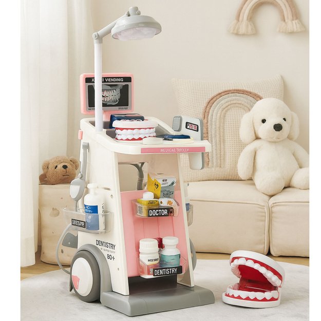 Doctor Dentist Set Medical Cart Lights Pink 26 pcs. 4