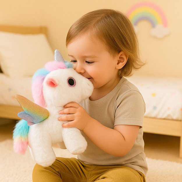Unicorn Plush Interactive Moves Sounds White 21 cm 2