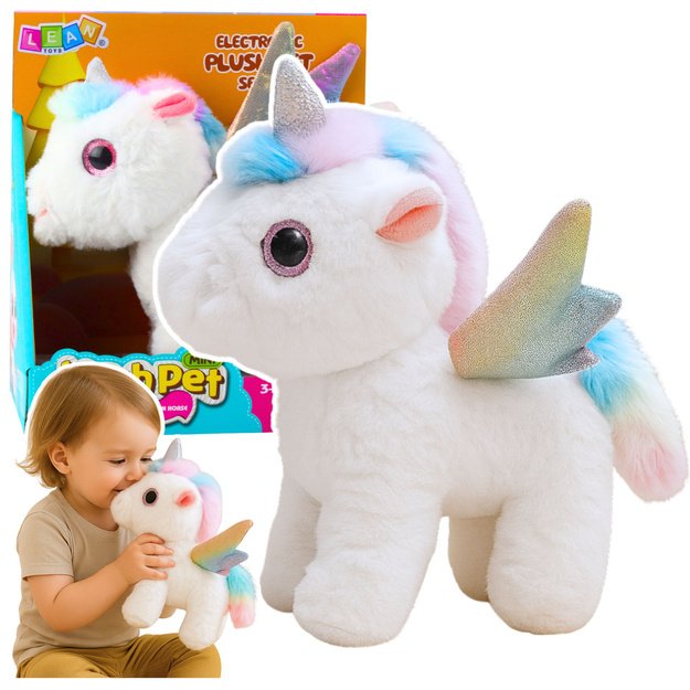 Unicorn Plush Interactive Moves Sounds White 21 cm