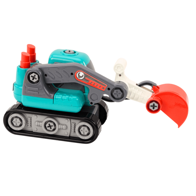 Cartoon Crawler Excavator For Turning DIY Turquoise