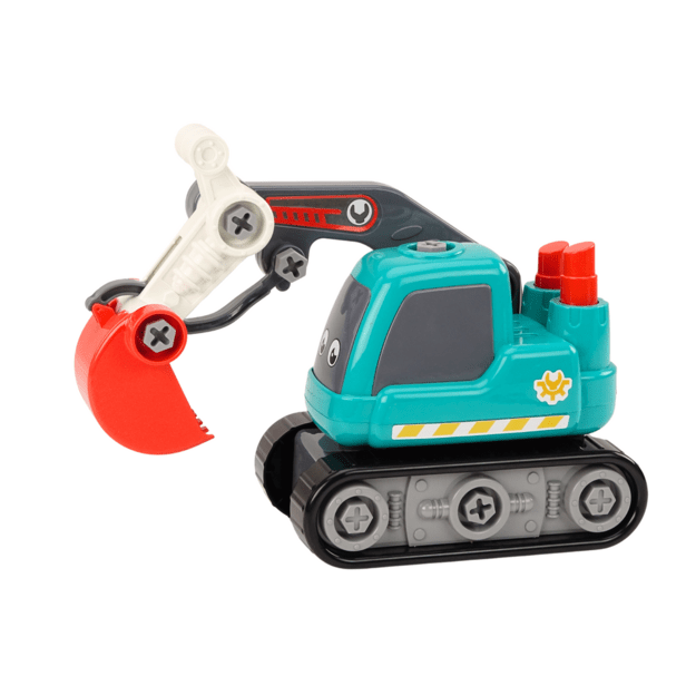 Cartoon Crawler Excavator For Turning DIY Turquoise
