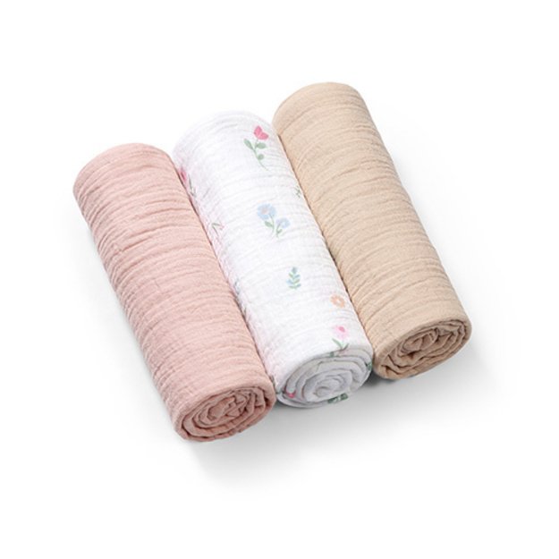 828/01 SUPER SOFT CRUSHED MUSLIN DIAPERS PINK