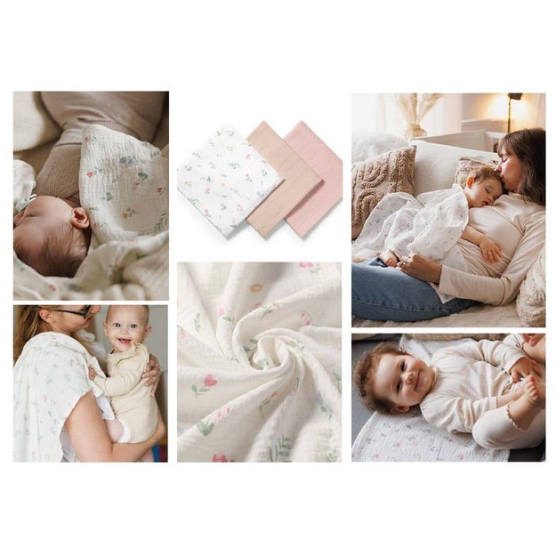 828/01 SUPER SOFT CRUSHED MUSLIN DIAPERS PINK 6