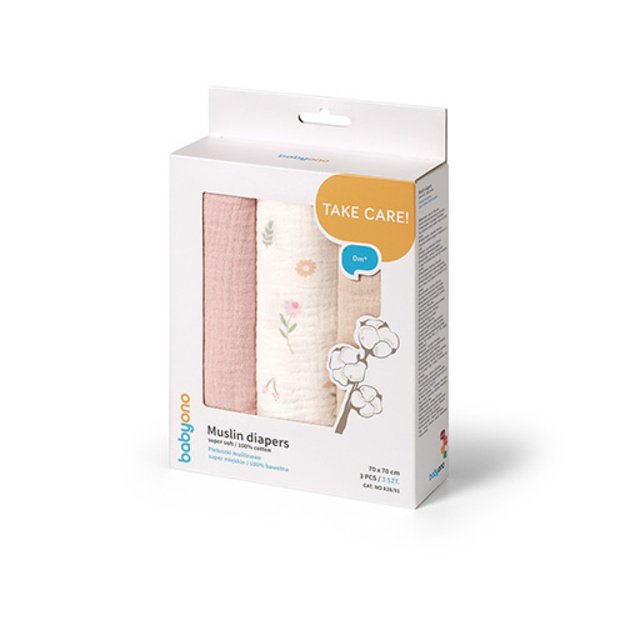 828/01 SUPER SOFT CRUSHED MUSLIN DIAPERS PINK 4