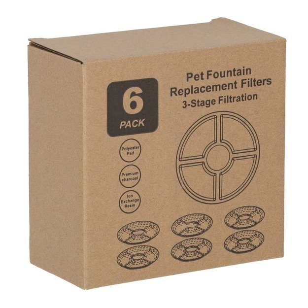 &Scaron;unų ir kačių geriamojo fontano pakaitiniai filtrai, 6 vnt. 8
