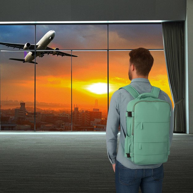 Bagažo kelioninė kuprinė žalia 45x30 cm 11