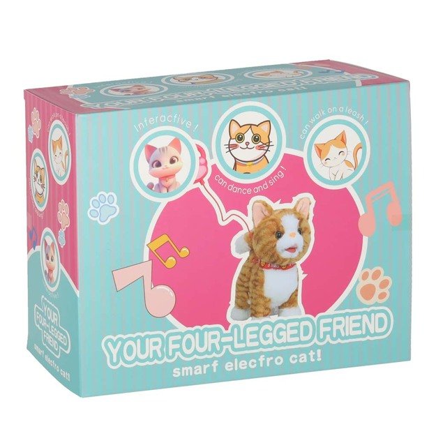 Interaktyvi katė ant pavadėlio miauksi vaik&scaron;to vizgina uodegą vizgina smėlio spalvos 11