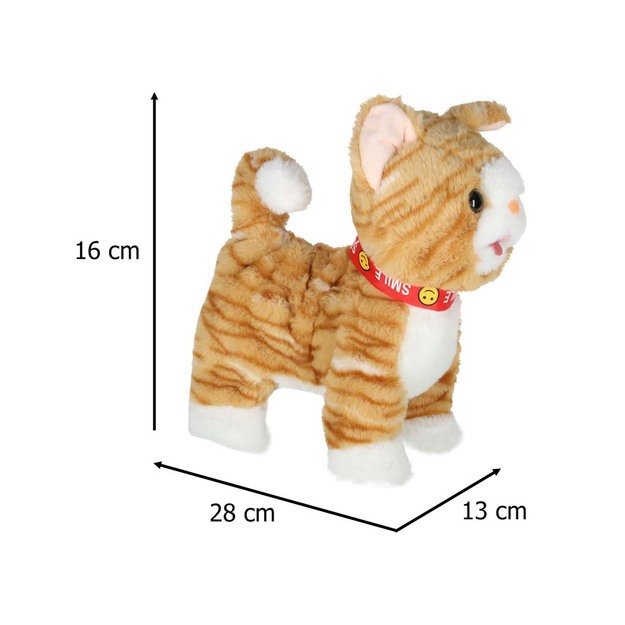 Interaktyvi katė ant pavadėlio miauksi vaik&scaron;to vizgina uodegą vizgina smėlio spalvos 10