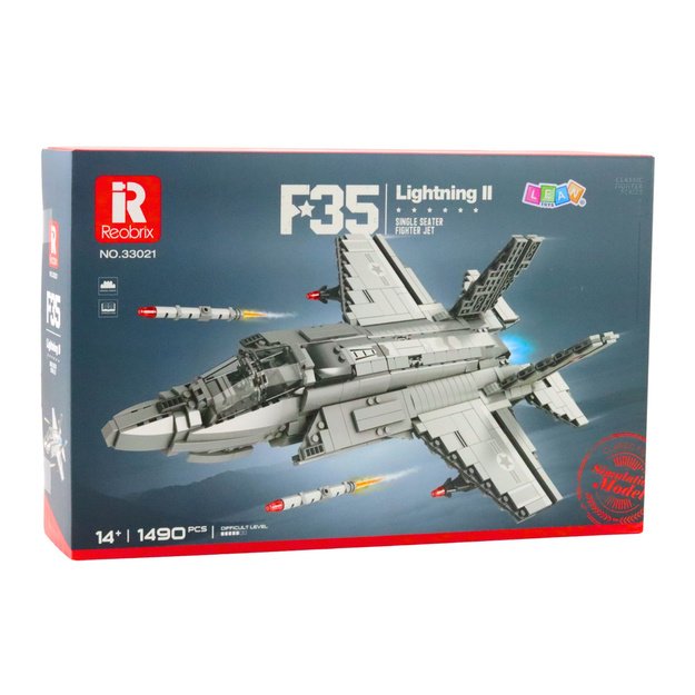 F-35 Lightning II Fighter Plane Construction Bricks Gray 1490 pcs. 3