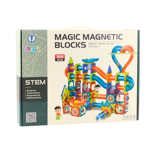 MAGIC MAGNETIC BLOCKS – magnetinių kaladėlių ir rutuliukų trasos rinkinys (188 dalys) 3
