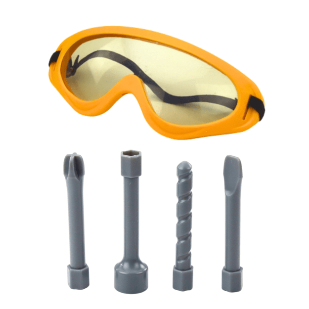 Children s Impact Hammer Drill 4 Interchangeable Bits Glasses Yellow 2