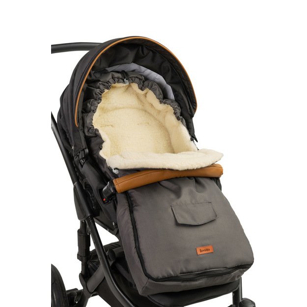 Romper Bag for Pushchair– graphite wool (95x40) 